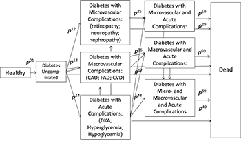 Figure 1: Markov Model of Diabetes States