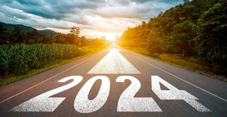 new year 2024 on the road